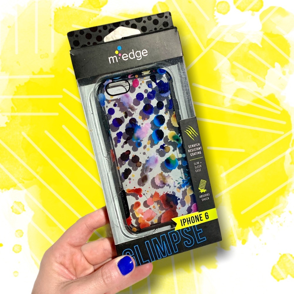 ⚡️m*edge iPhone 6 paint splatter clear case